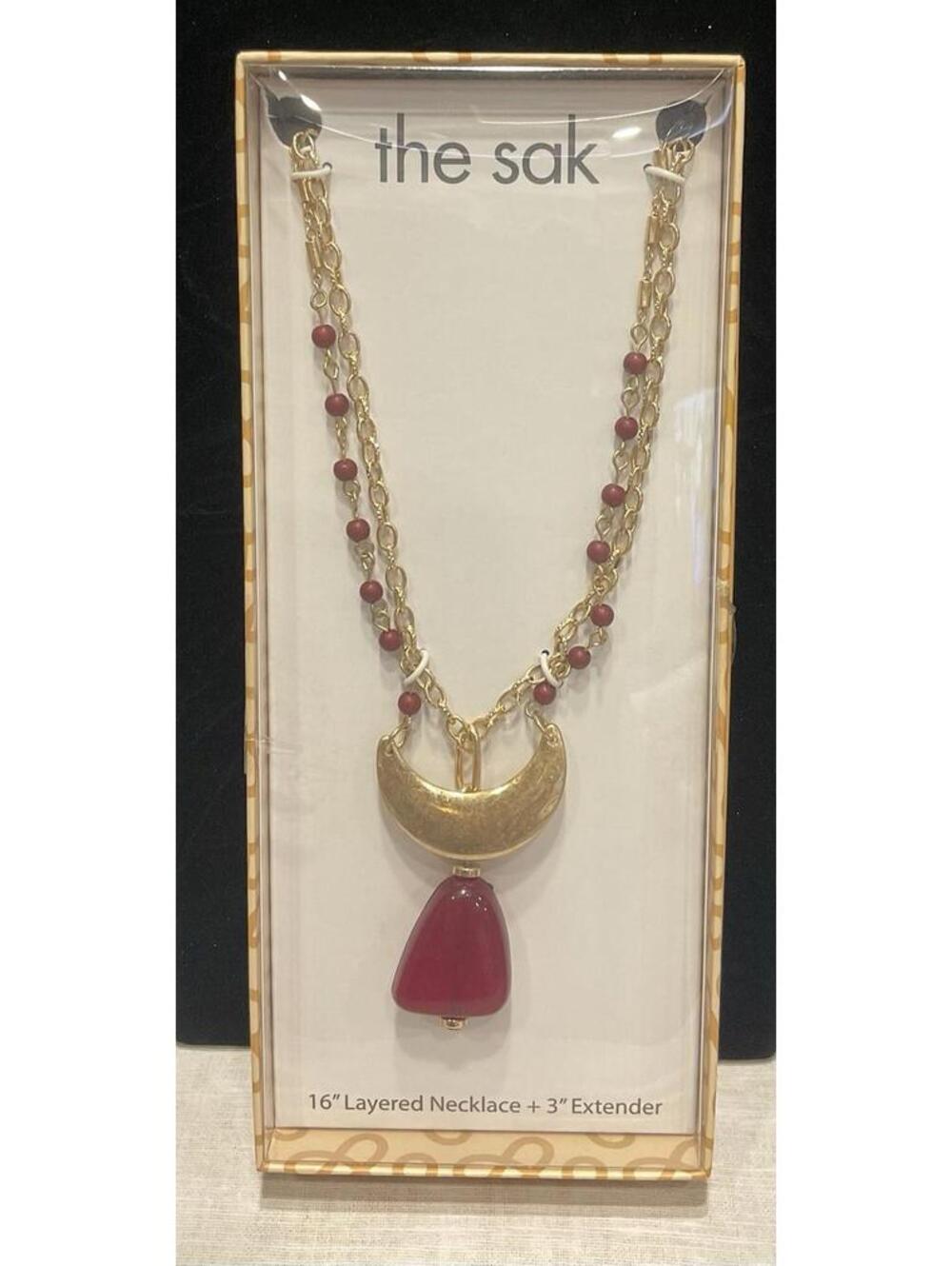 New With Gift Box THE SAK 16” W/extender Gold Tone Necklace #1092